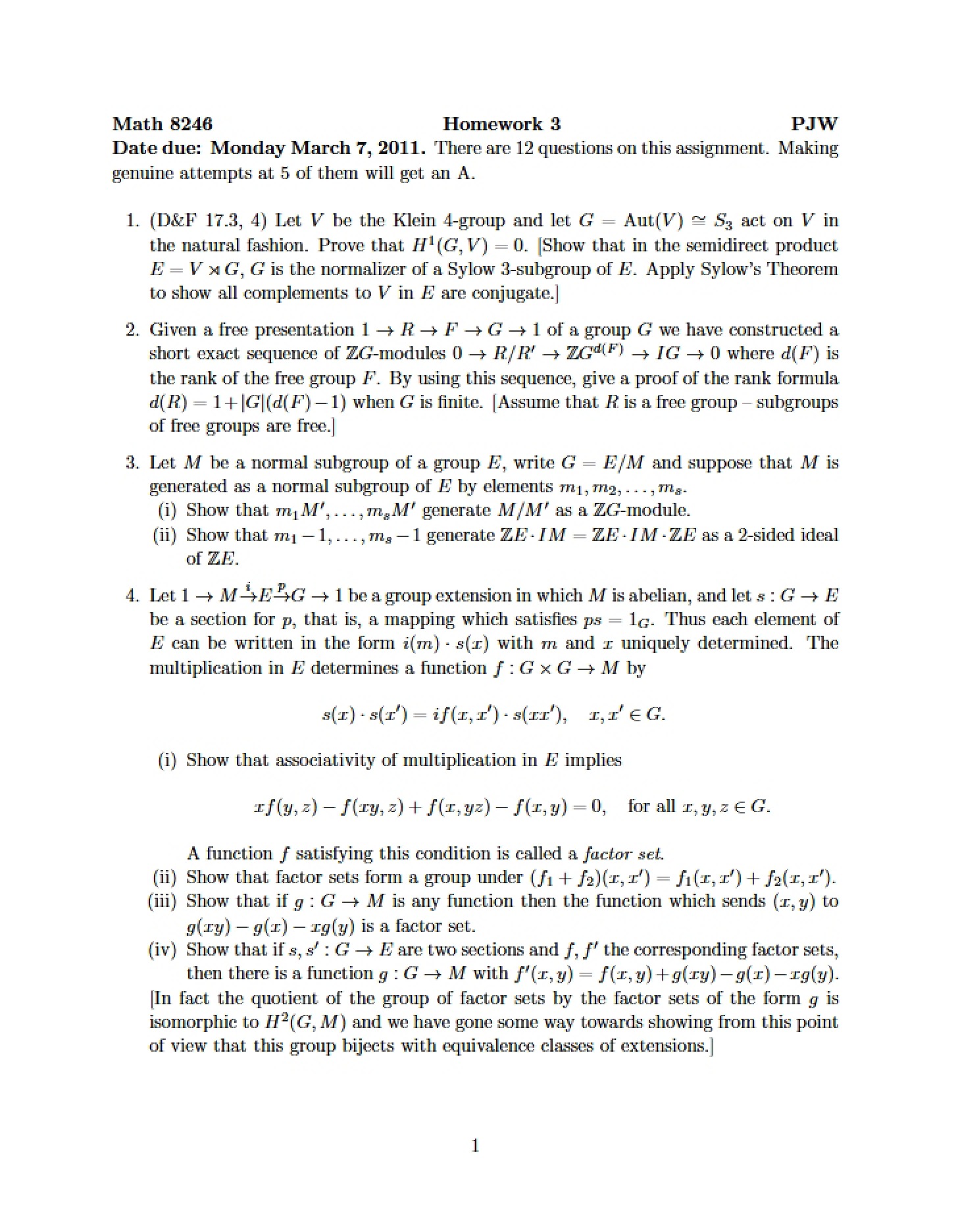 Third Homework