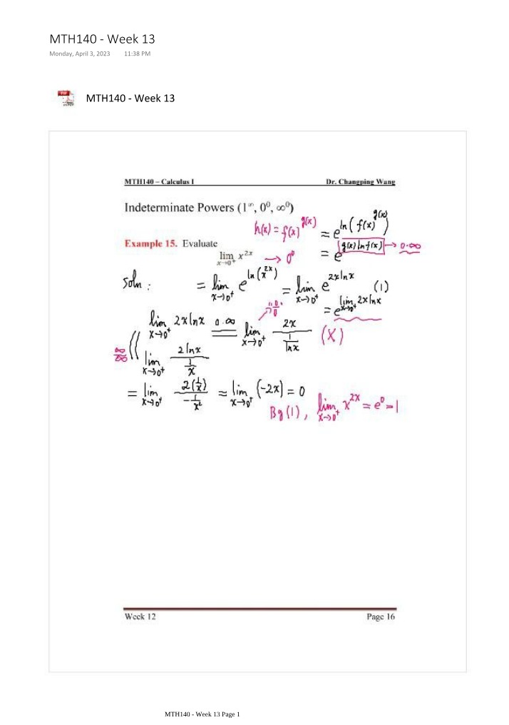 MTH 140 Week 13 - Study Materials and Assignments
