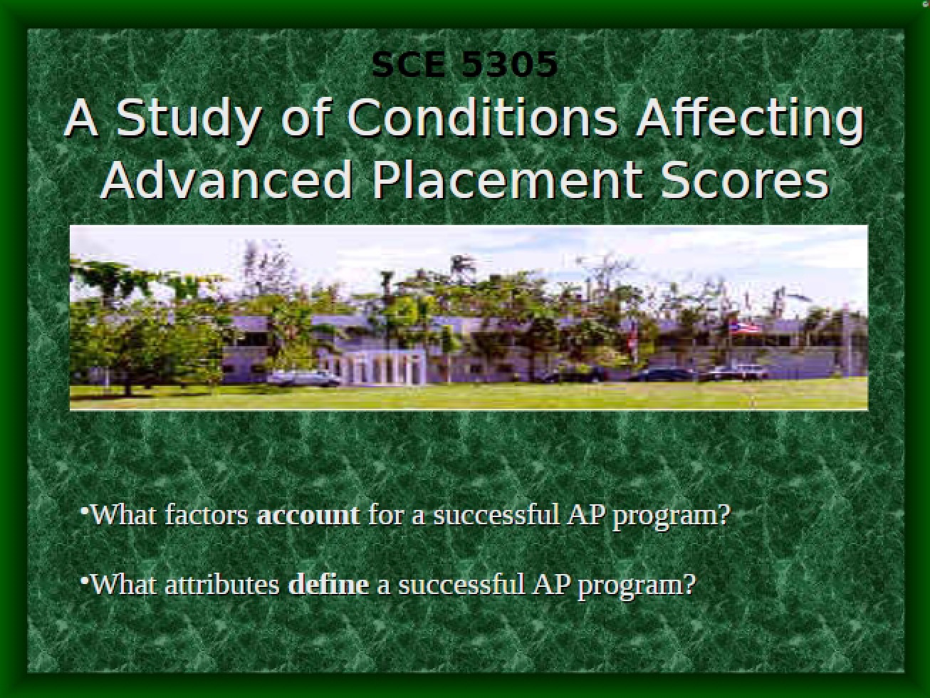 Conditions Influencing AP Scores A Study