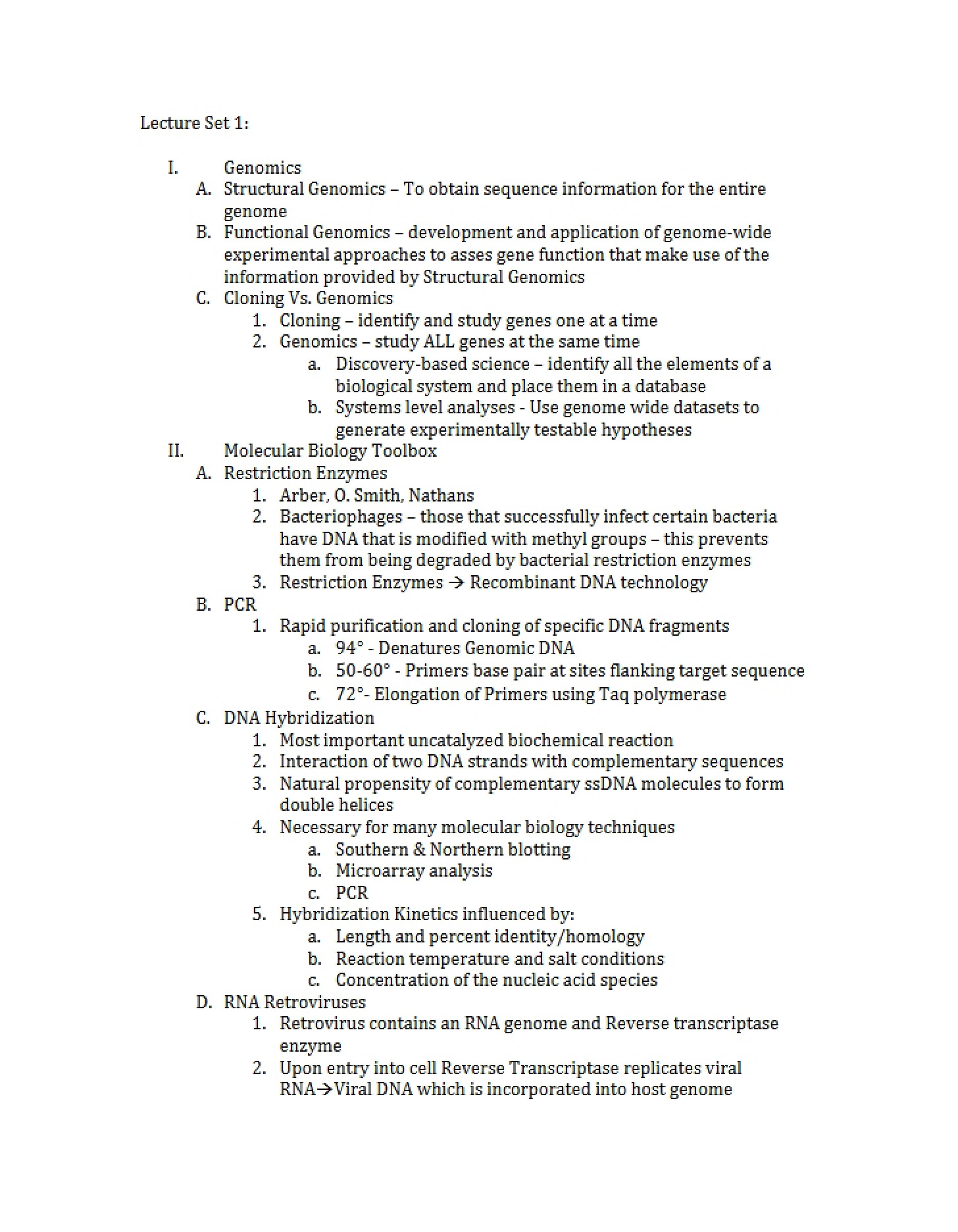 Set 1 Lectures
