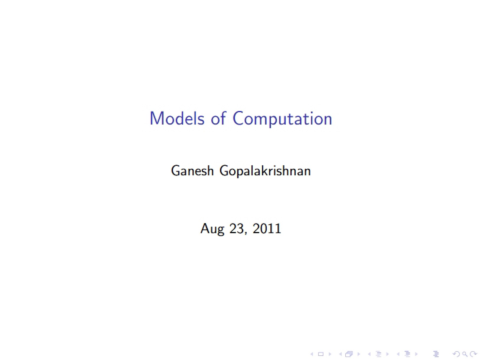 Computation Models