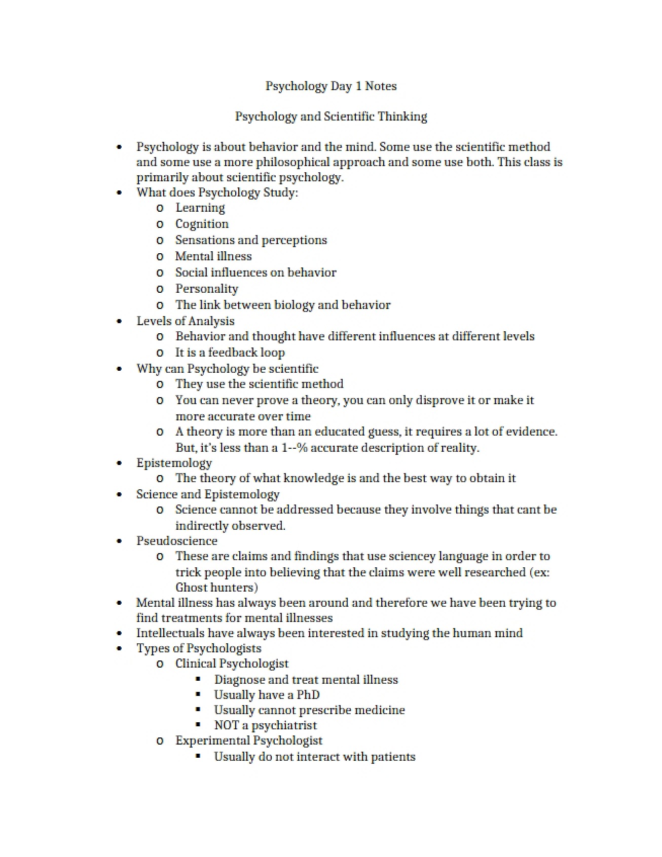 Psychology's Scientific Principles