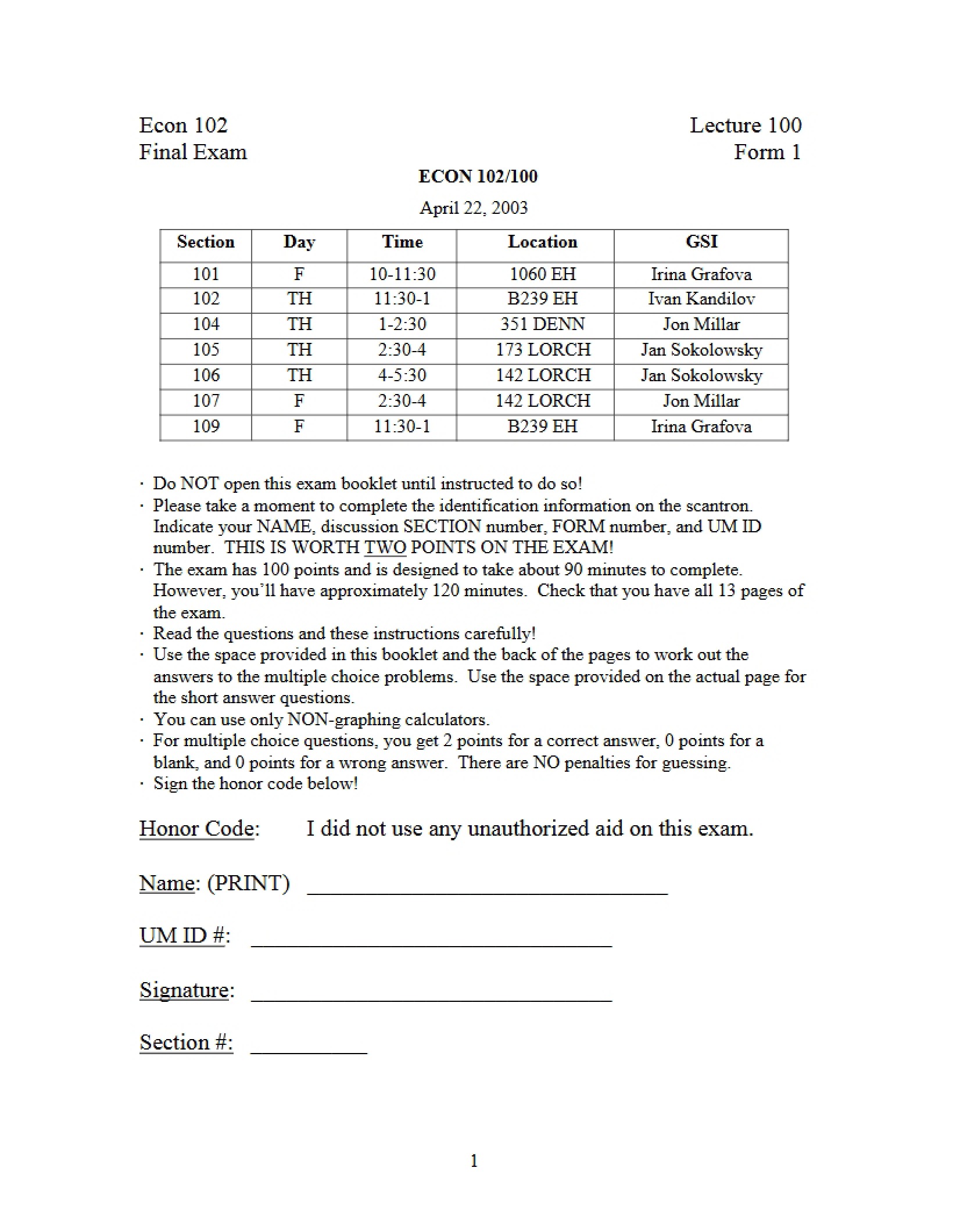Econ 102 Final