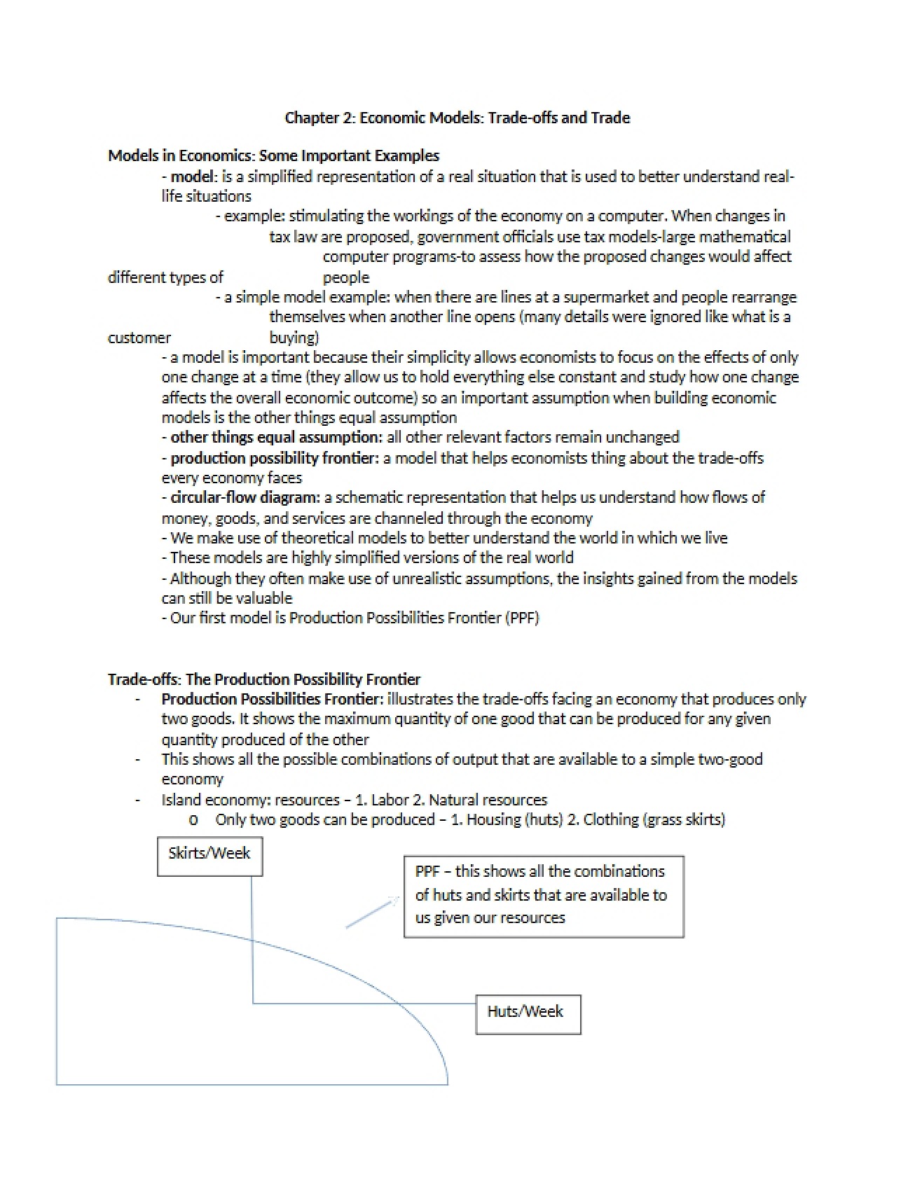 Trade and Trade-offs Economic Models