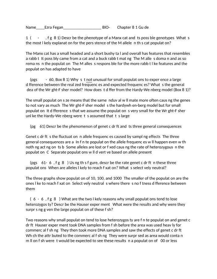 Chapter 8.1 Guide for BIO 342
