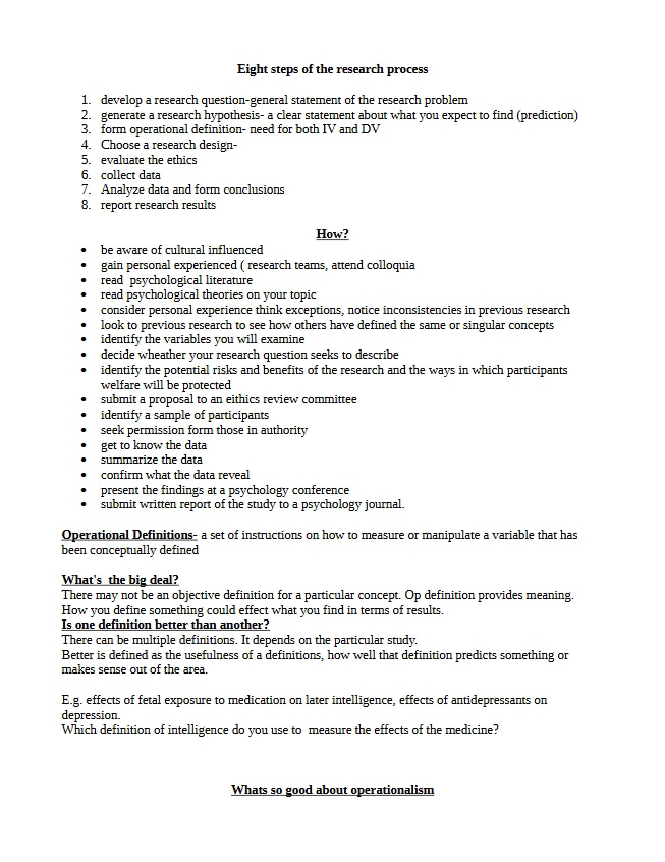 Supplemental Readings for Research Methods