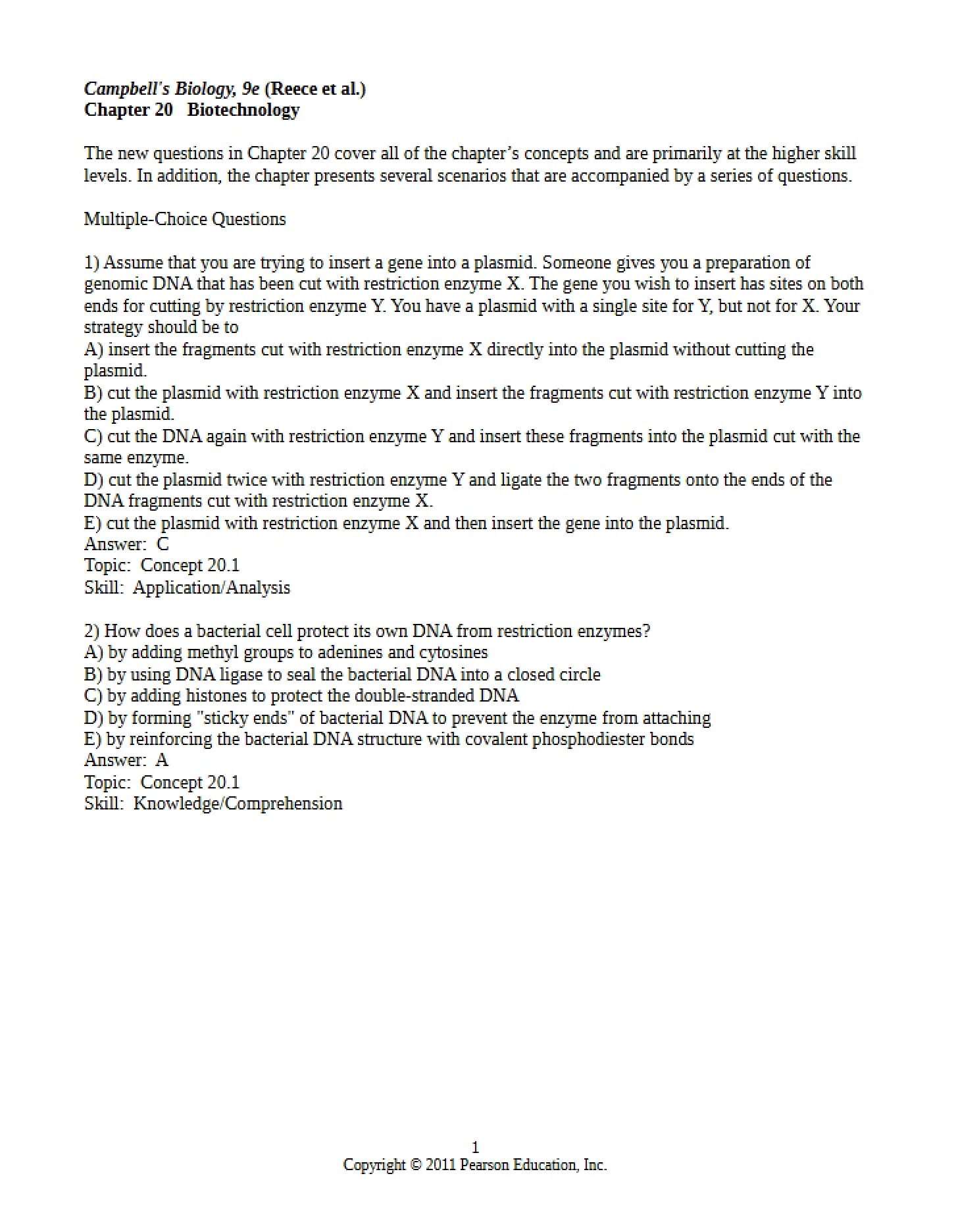 Test Bank Chapter 20