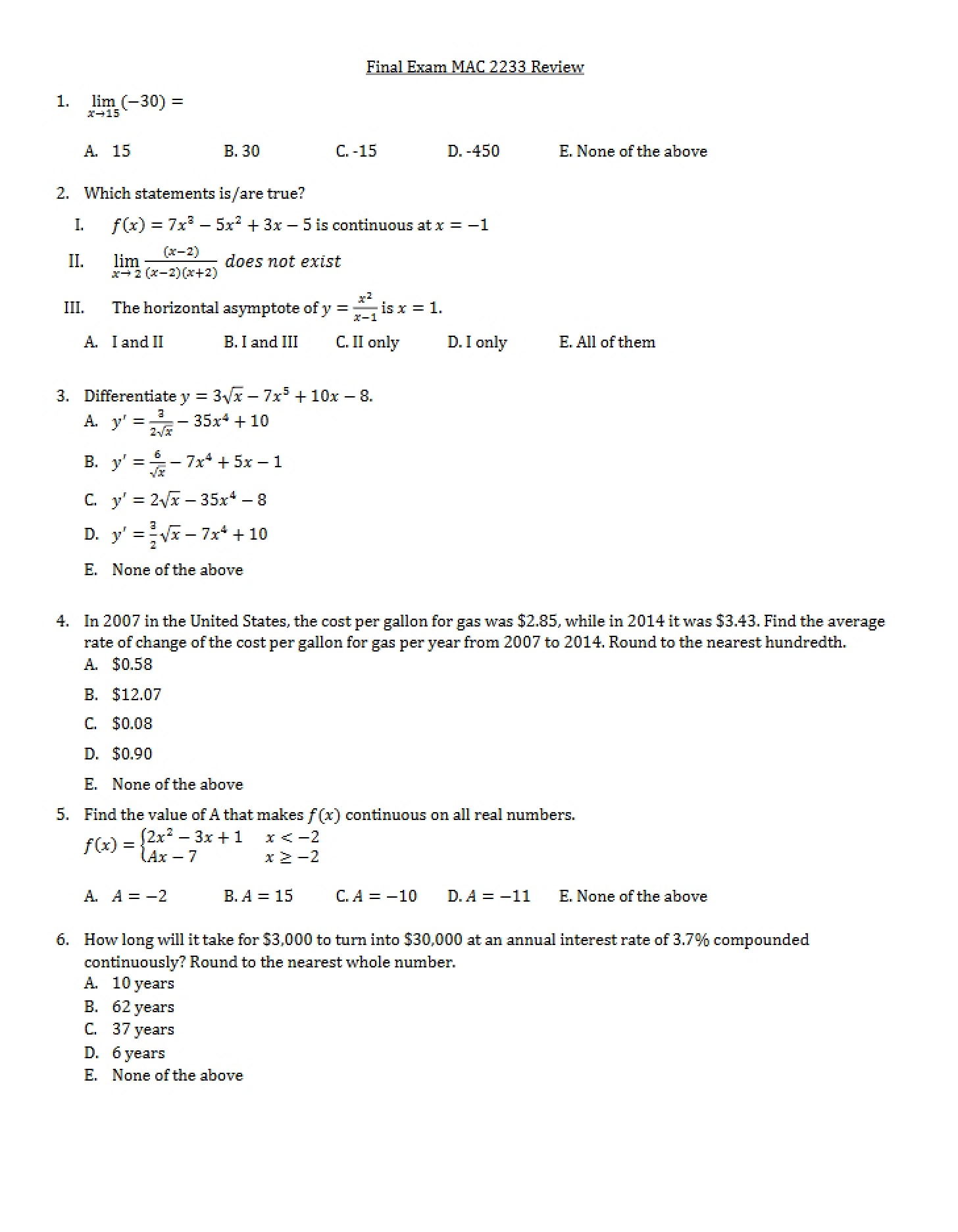 Instructional Summary Notes