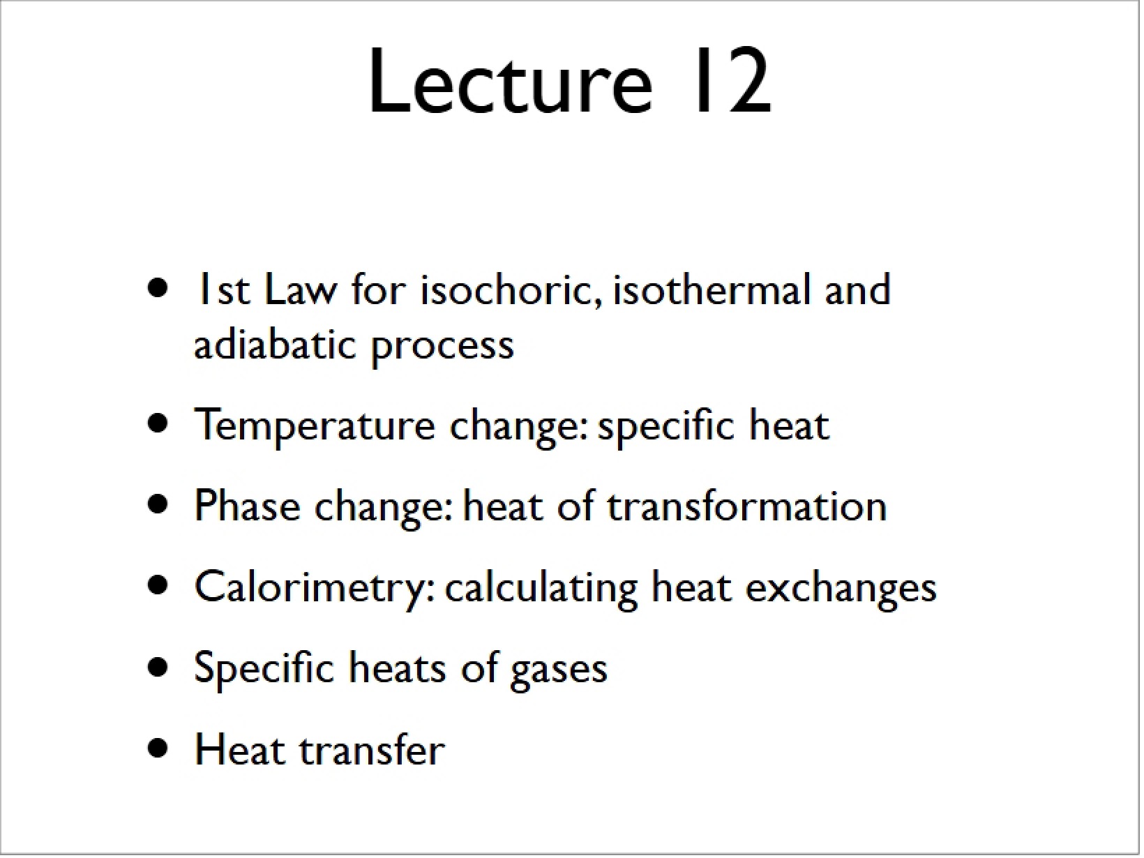 Lecture Twelve