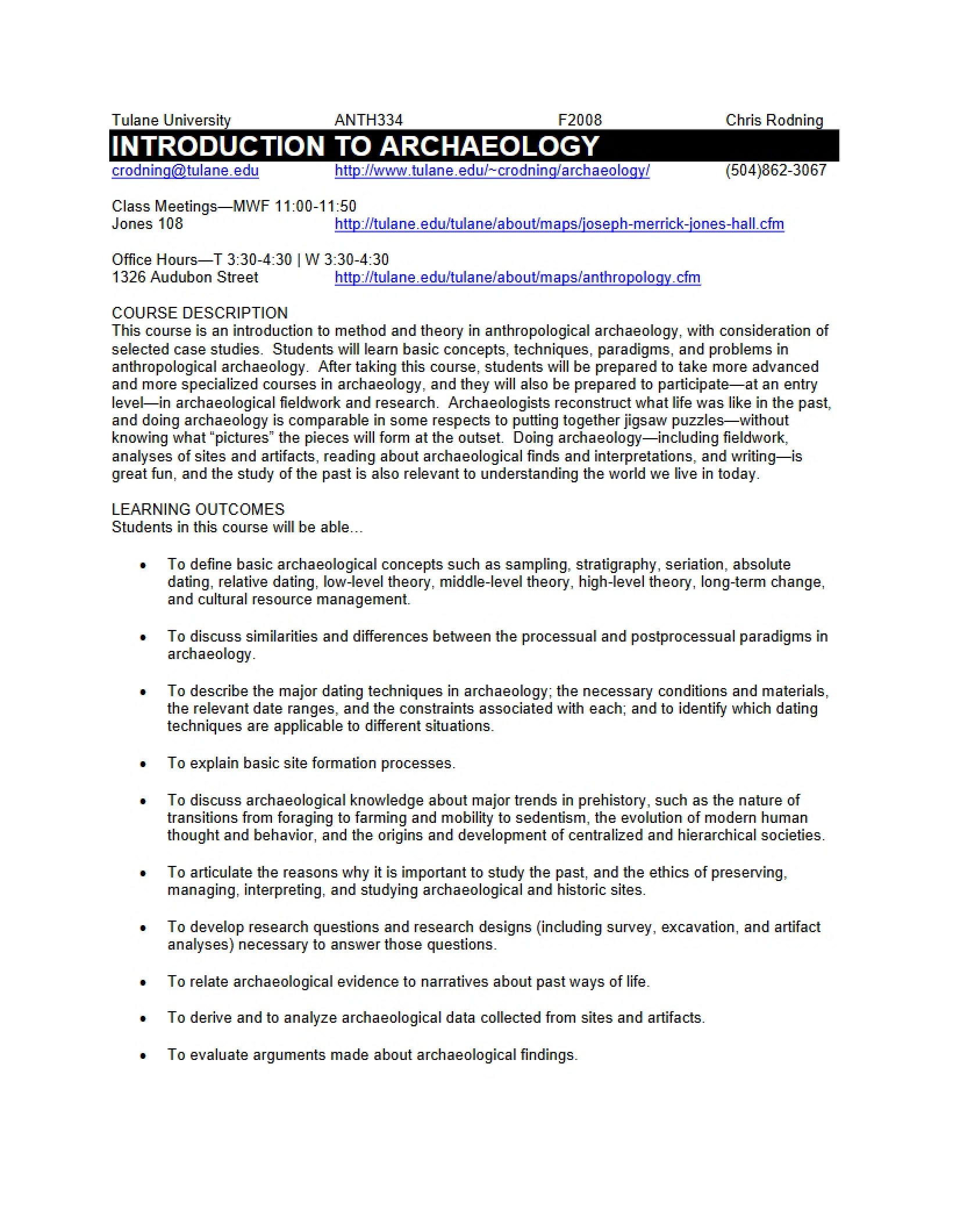 Archaeology Introduction