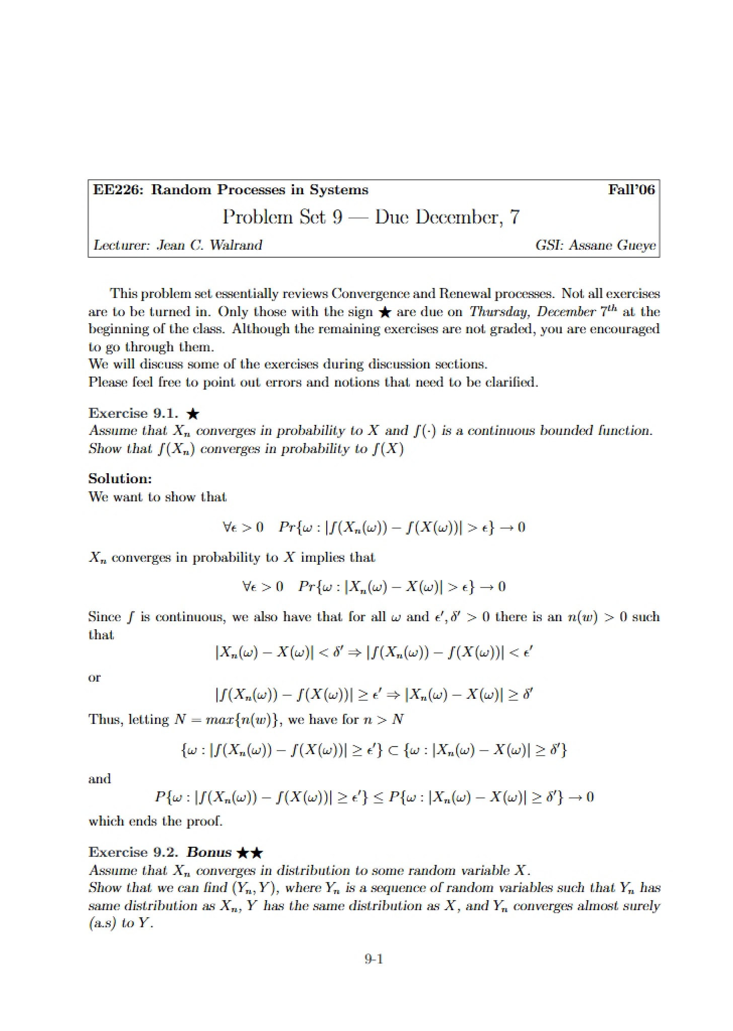 EE 226 Homework Set