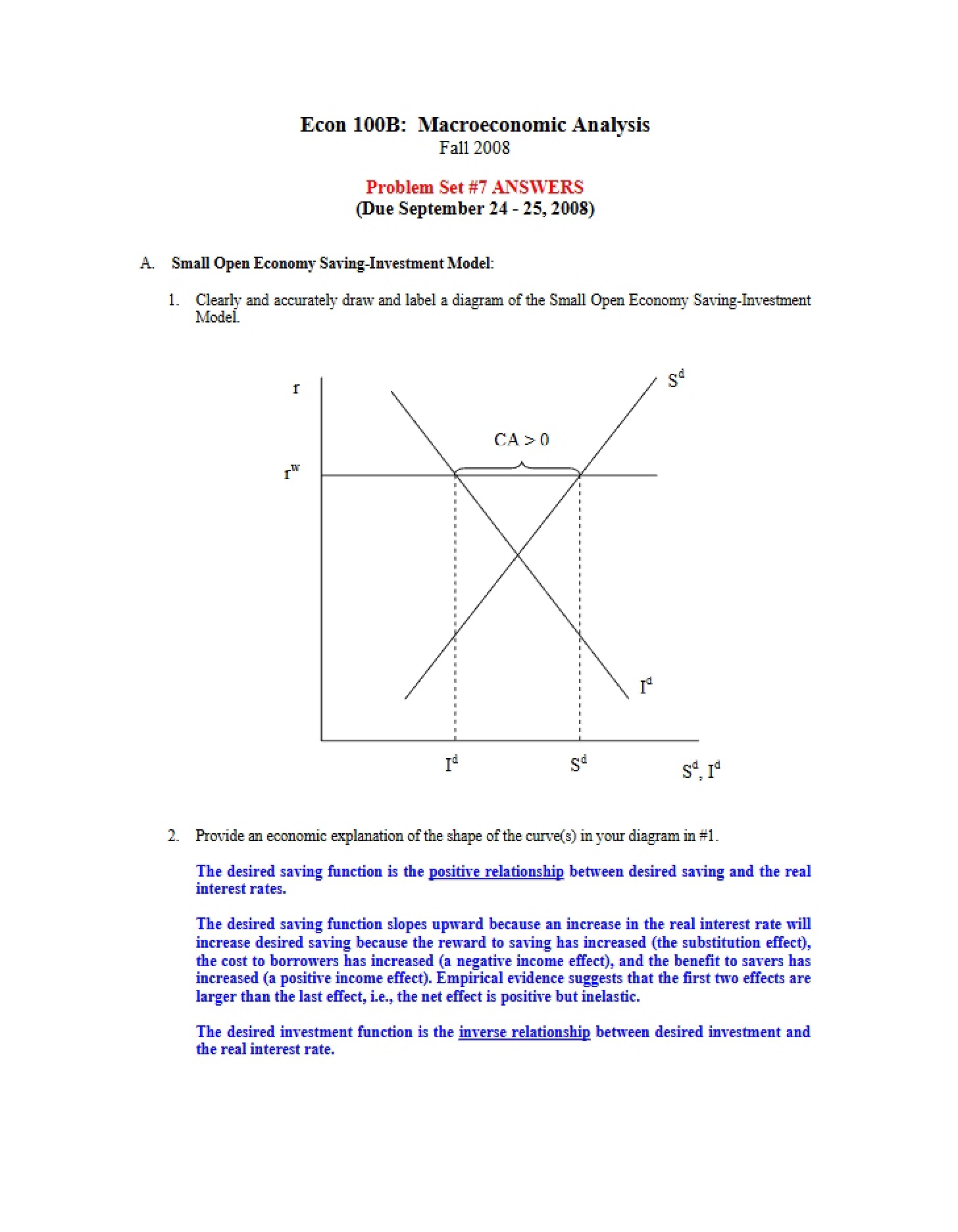 Answers to Problem Set Seven