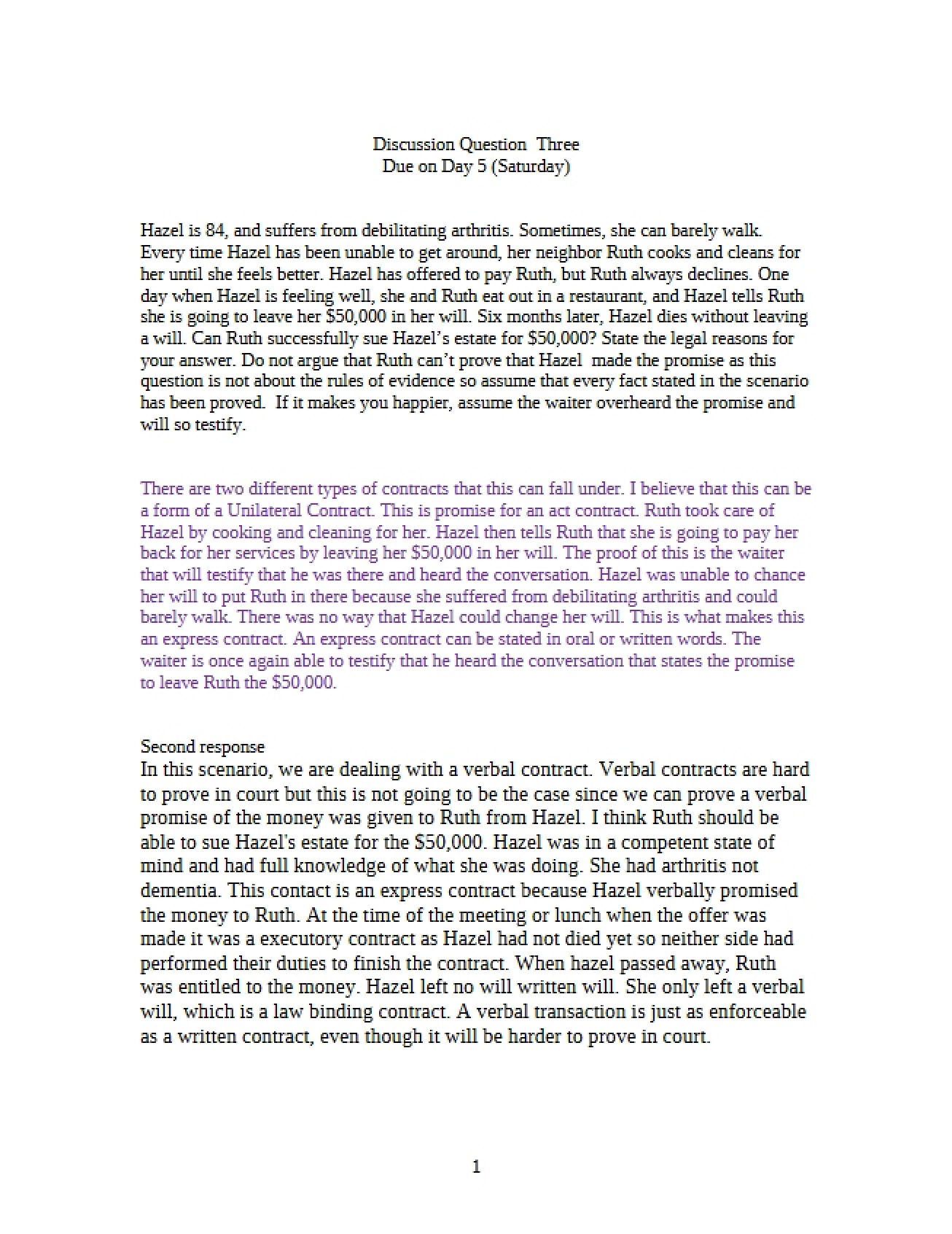 Coursework for Business Law