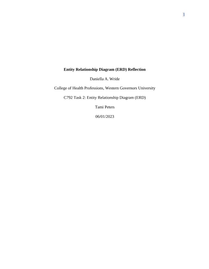 Efficient Entity Relationship Diagrams (ERD)