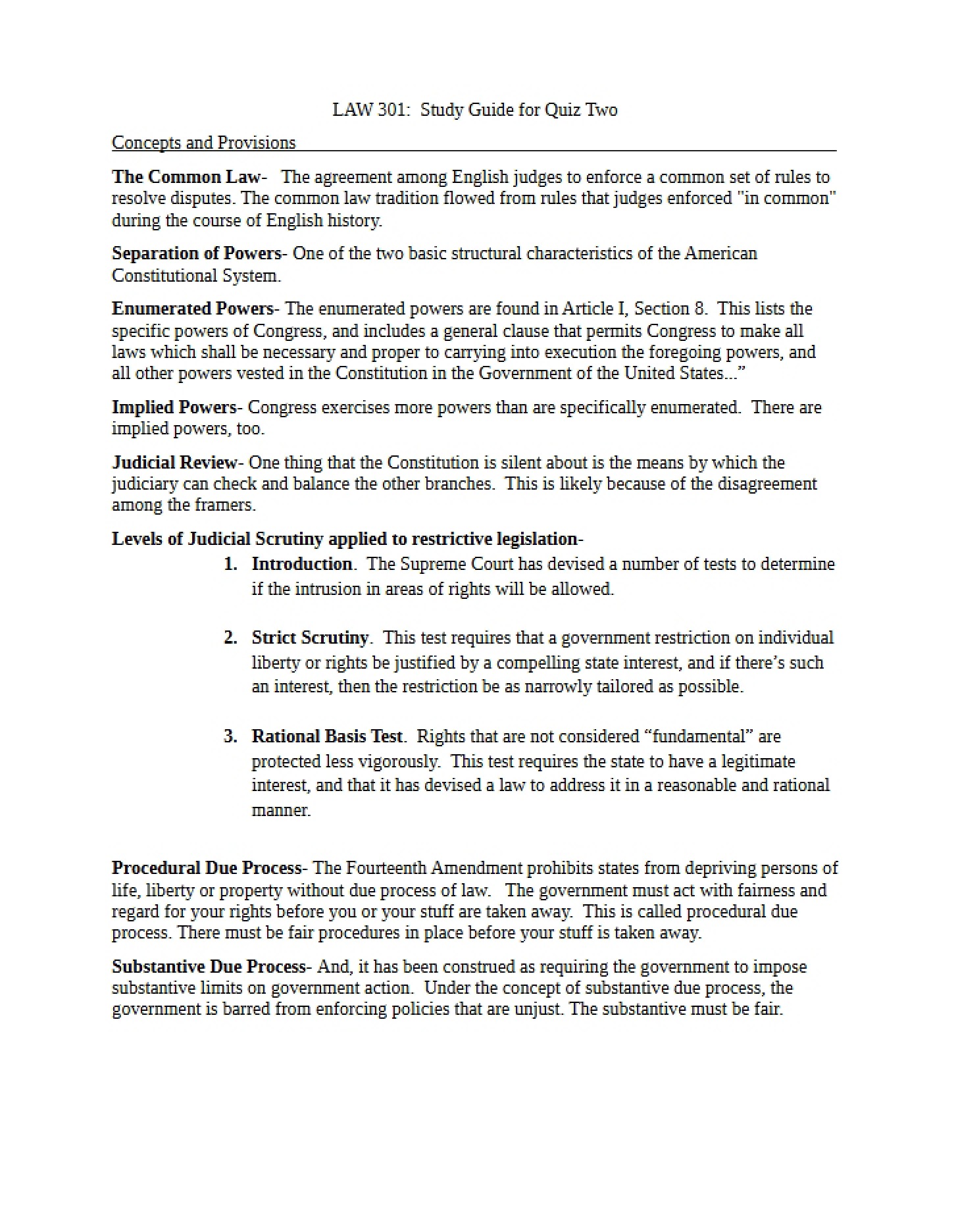 Quiz 2 Study Guide