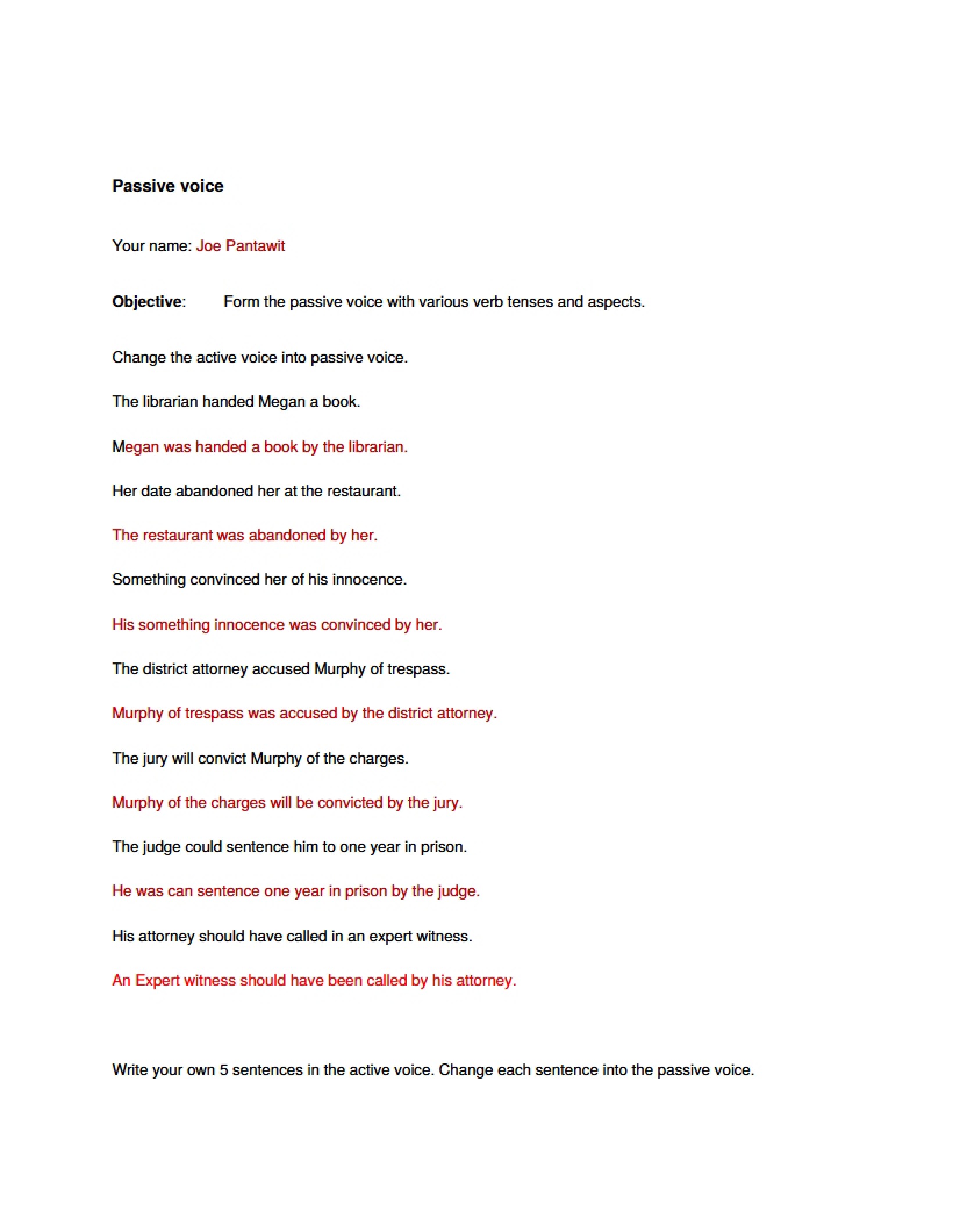 Construction of Passive Voice