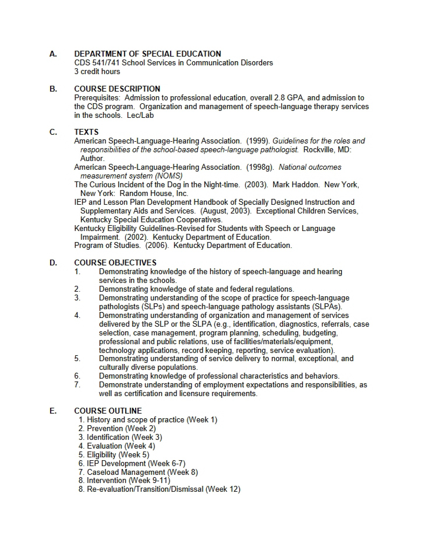 Syllabus for CDS 541