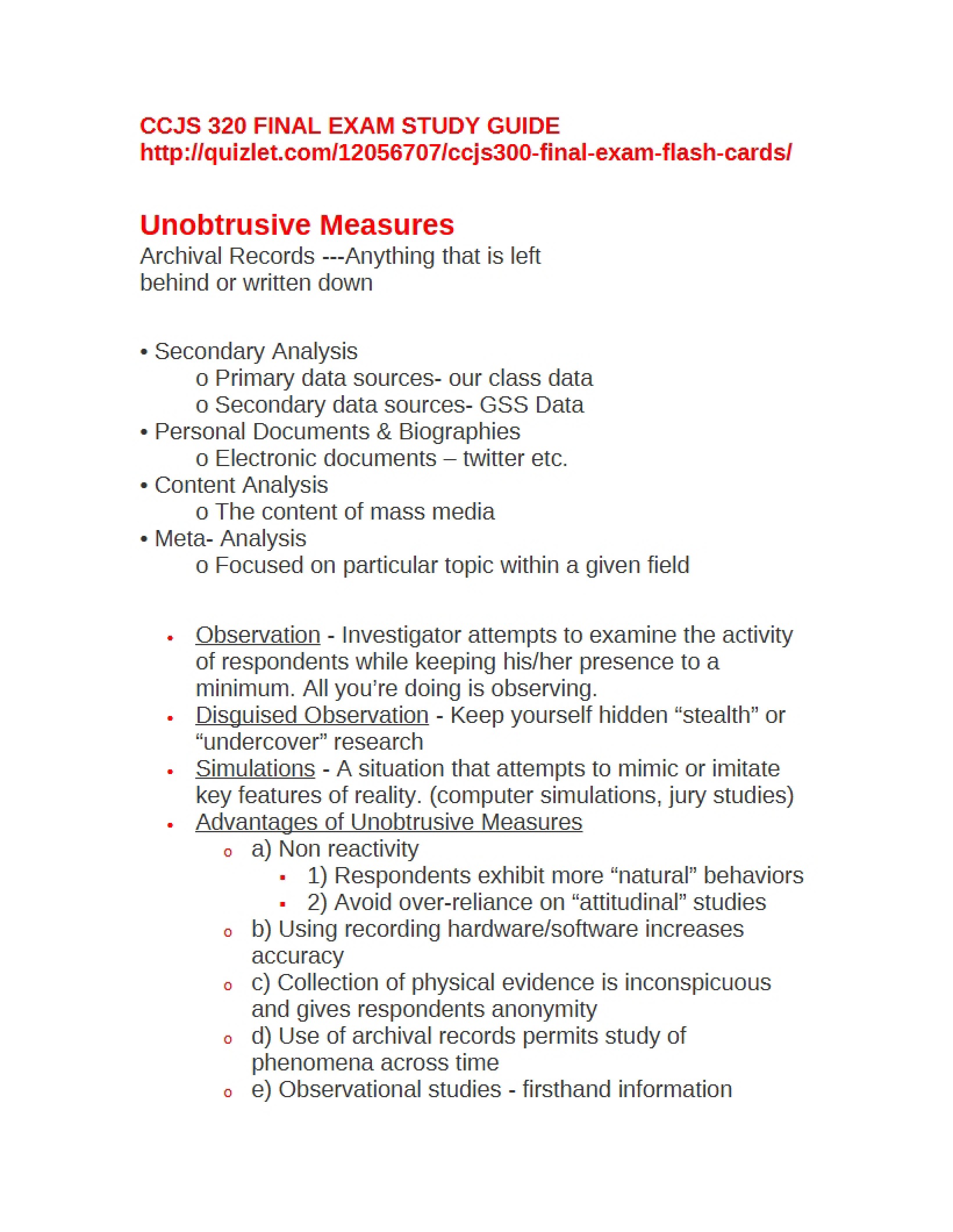 Non-Reactive Research and Unobtrusive Measures