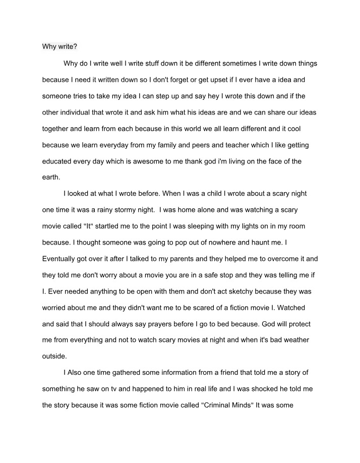 Why Write - Essay #6