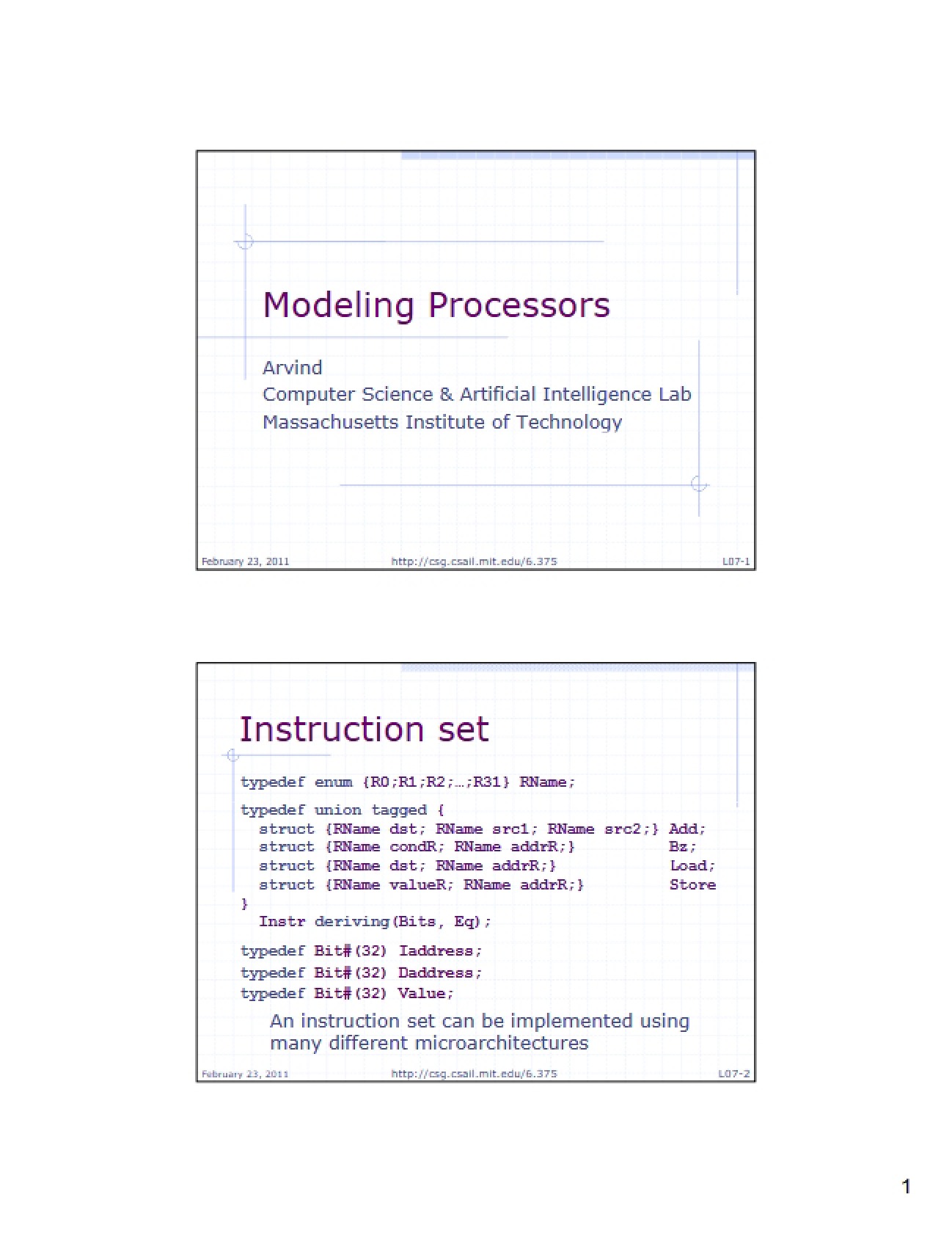 Processors and Modeling