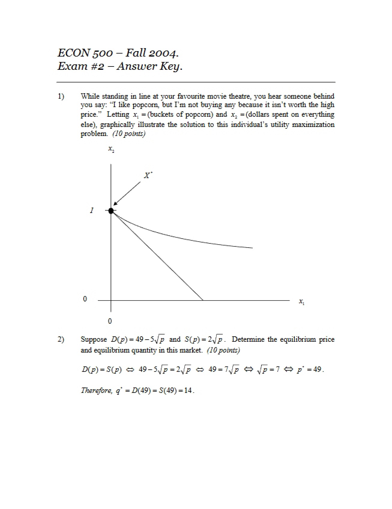 Solutions for Exam 2