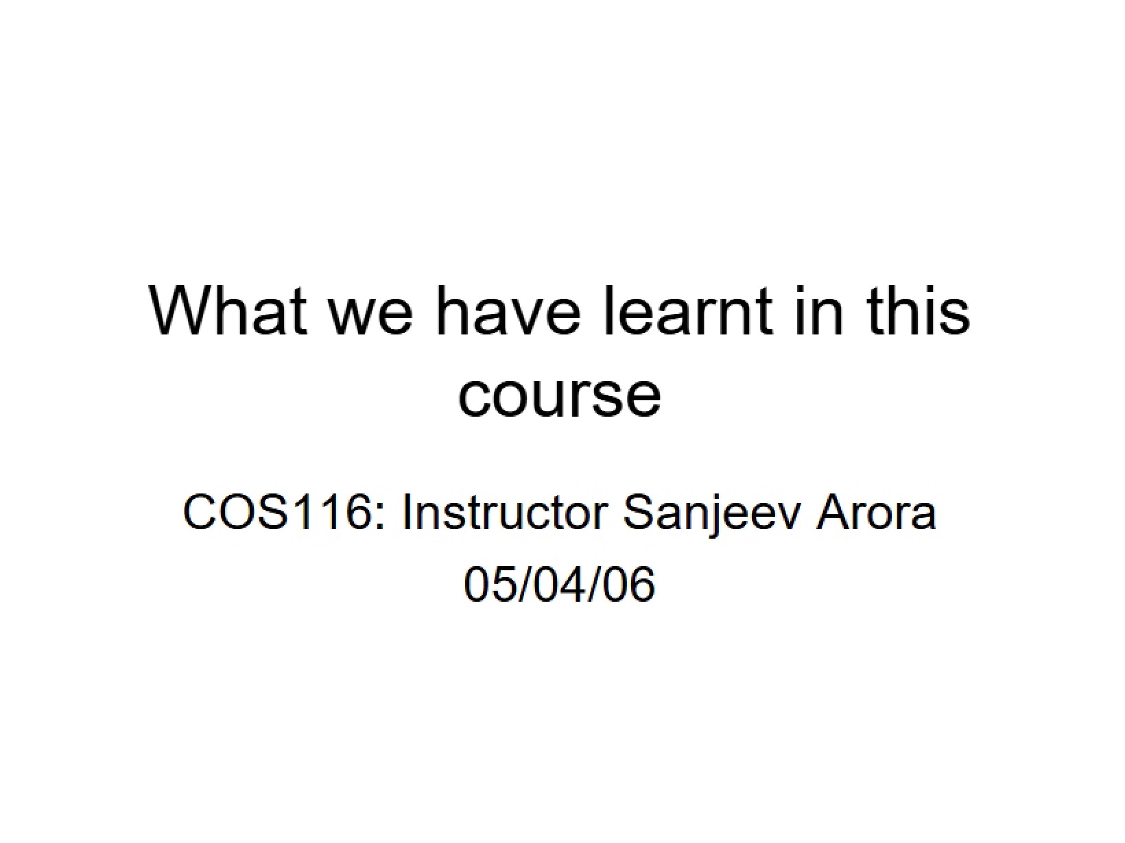 Computational Universe Class Lecture (8)