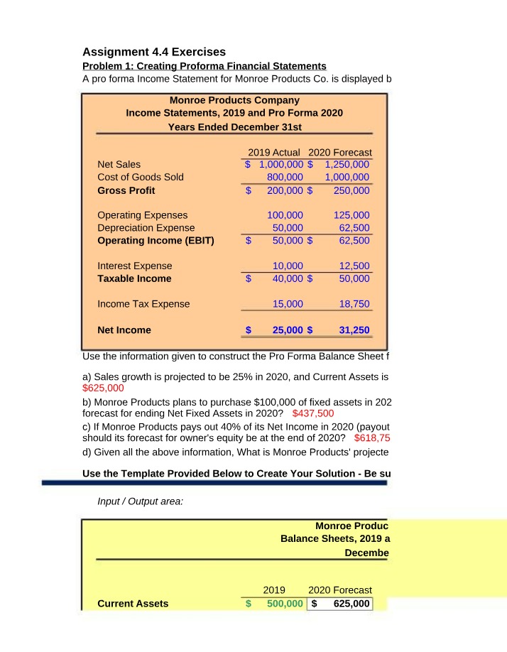 Exercises for Assignment 4.4