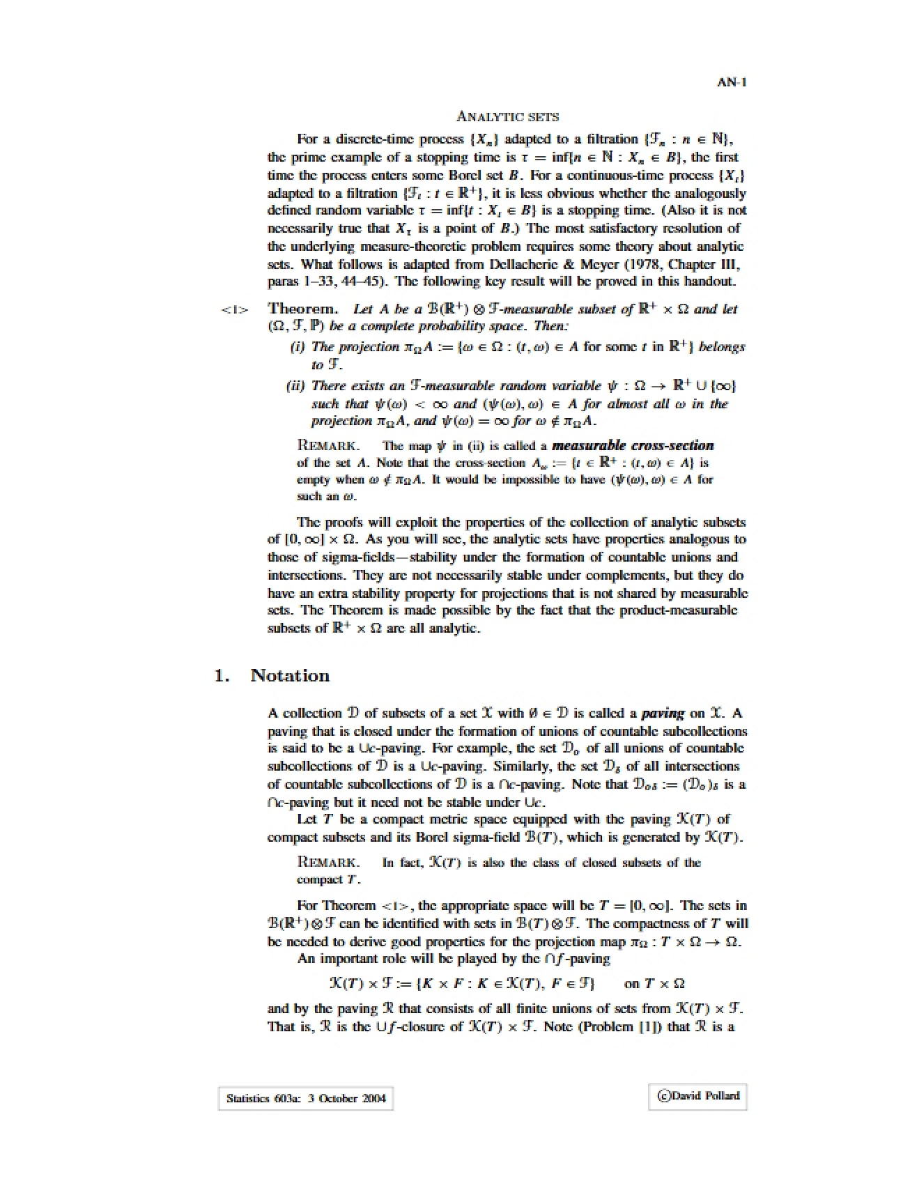 Sets (Analytic)