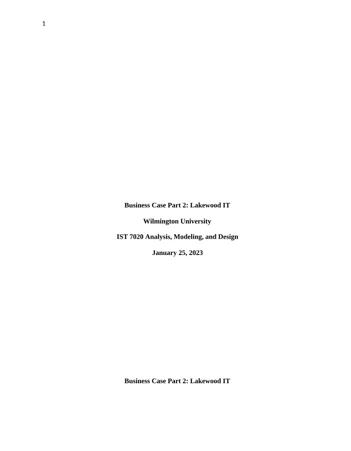 Lakewood IT Business Case - Part 2