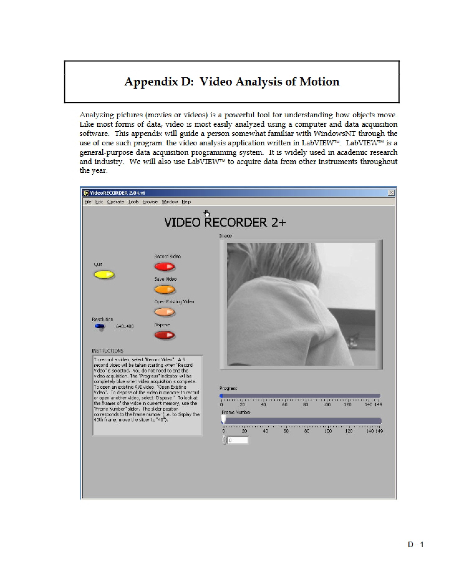 Motion Analysis Video
