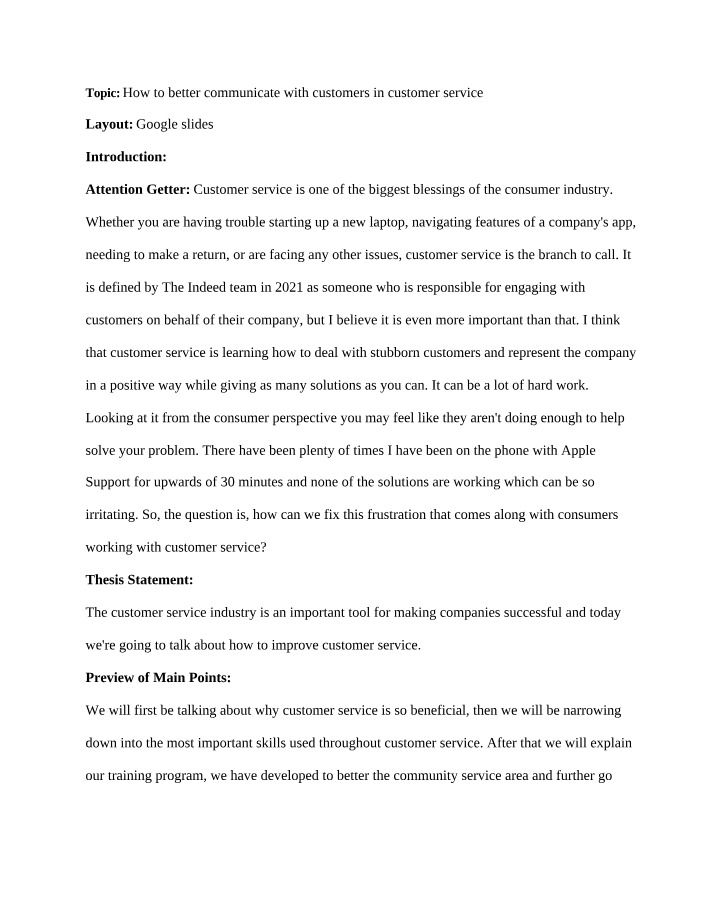 Customer Service Training Program Outline