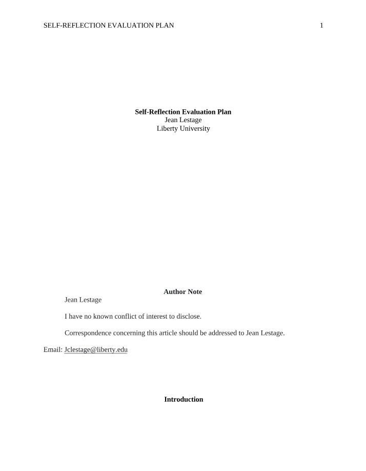 Evaluation Plan for School Counselor Role