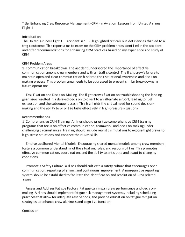 UAS Flight 173 Report