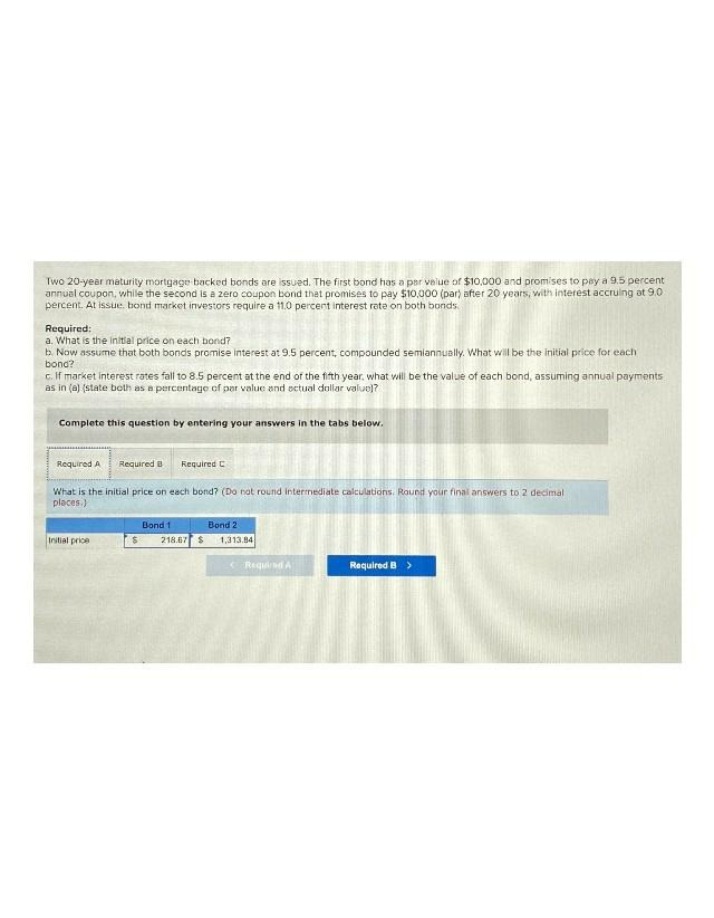 20-Year Maturity Mortgage-Backed Bonds - Initial Price Calculation
