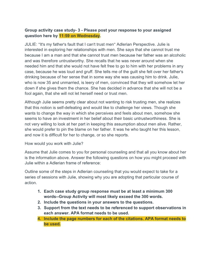 PHIL445 - Group Activity Case Study and Assignments
