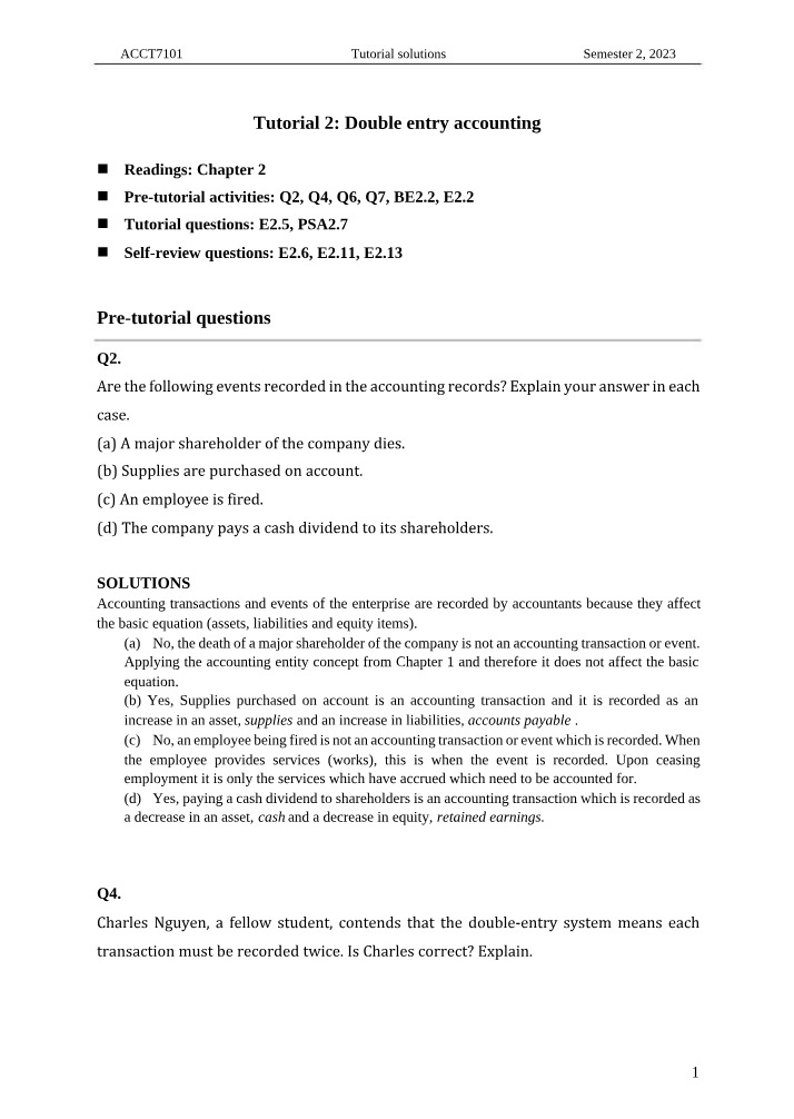 Solutions for ACCT7101 Tutorial 2