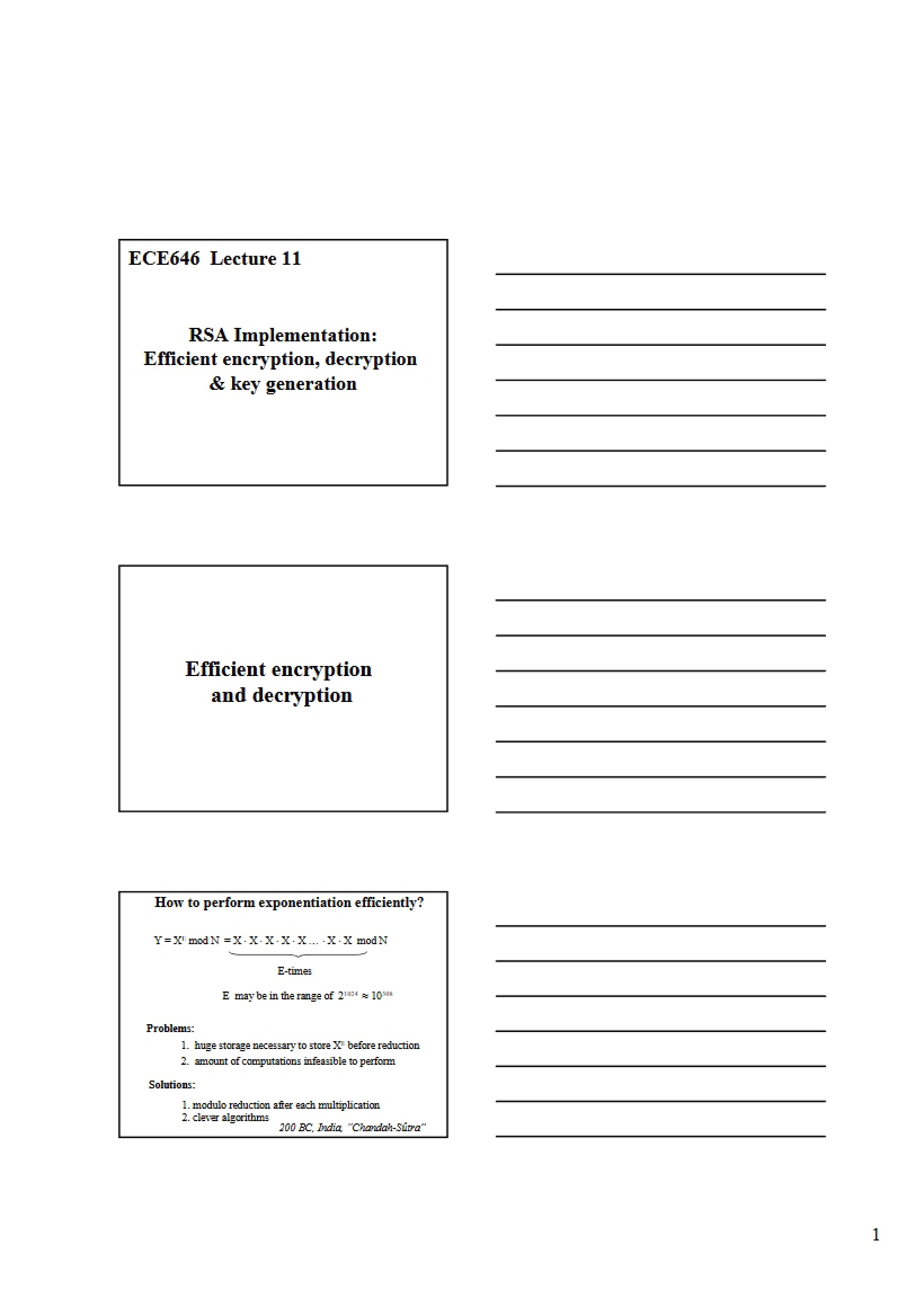 Efficient Encryption and Decryption RSA Implementation