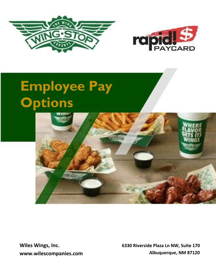 Pay Options for Employees