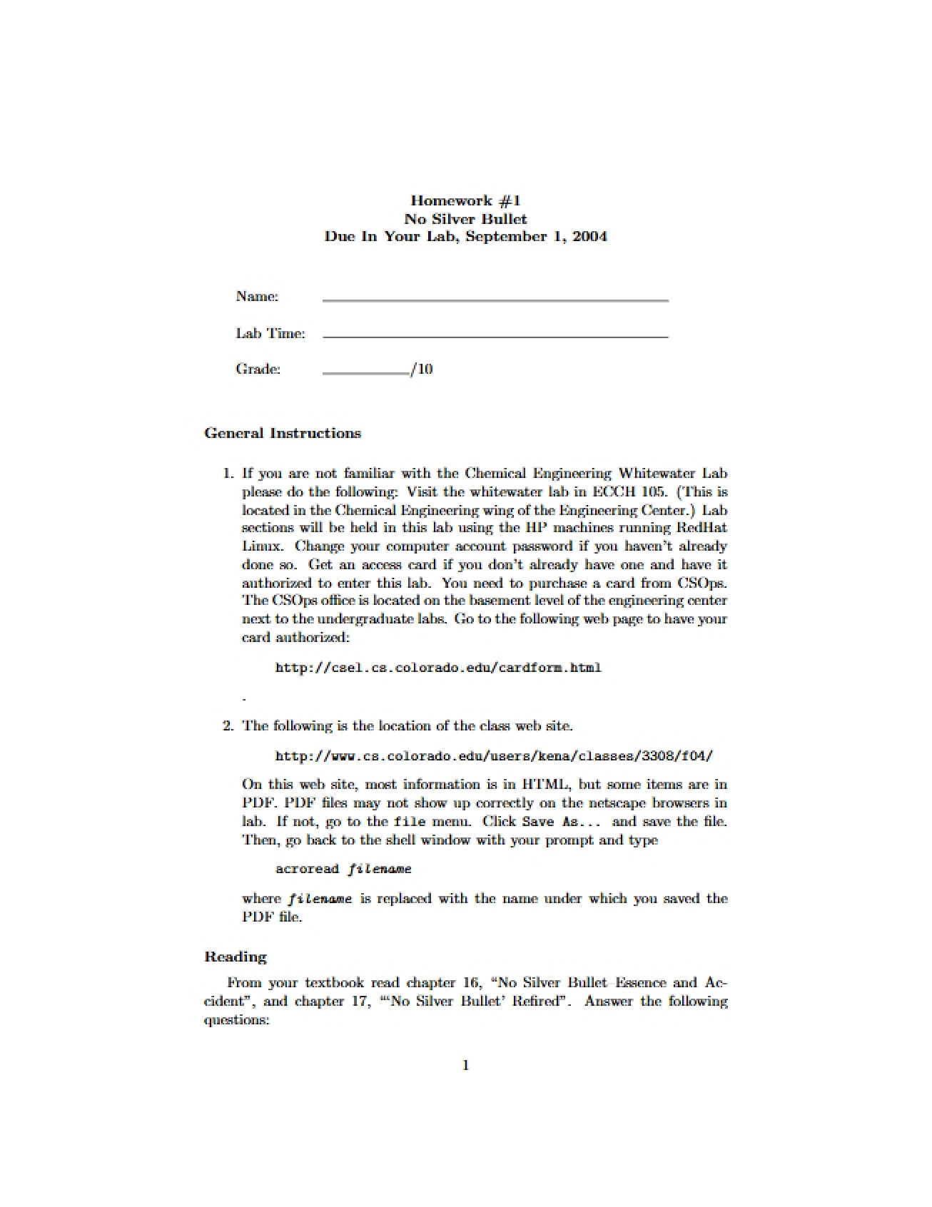 First Homework for Software Engineering Methods and Tools