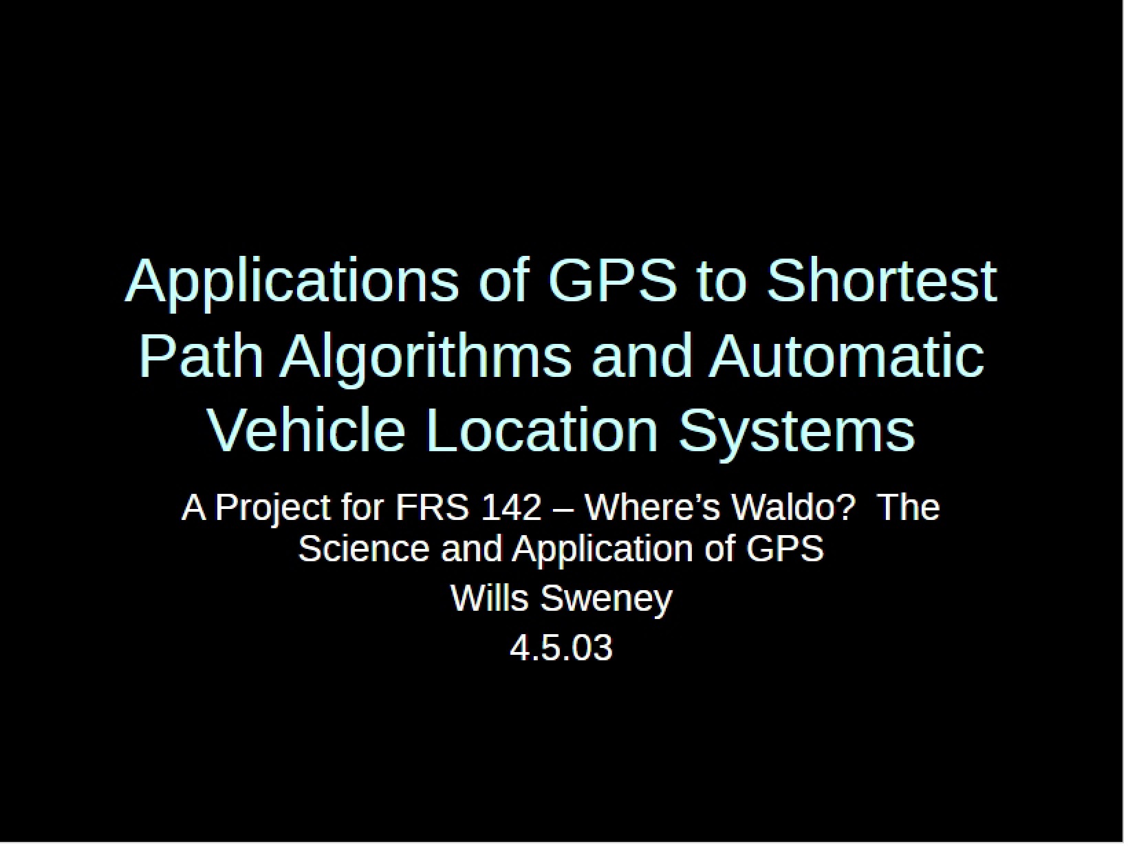 Shortest Path Algorithms GPS Applications