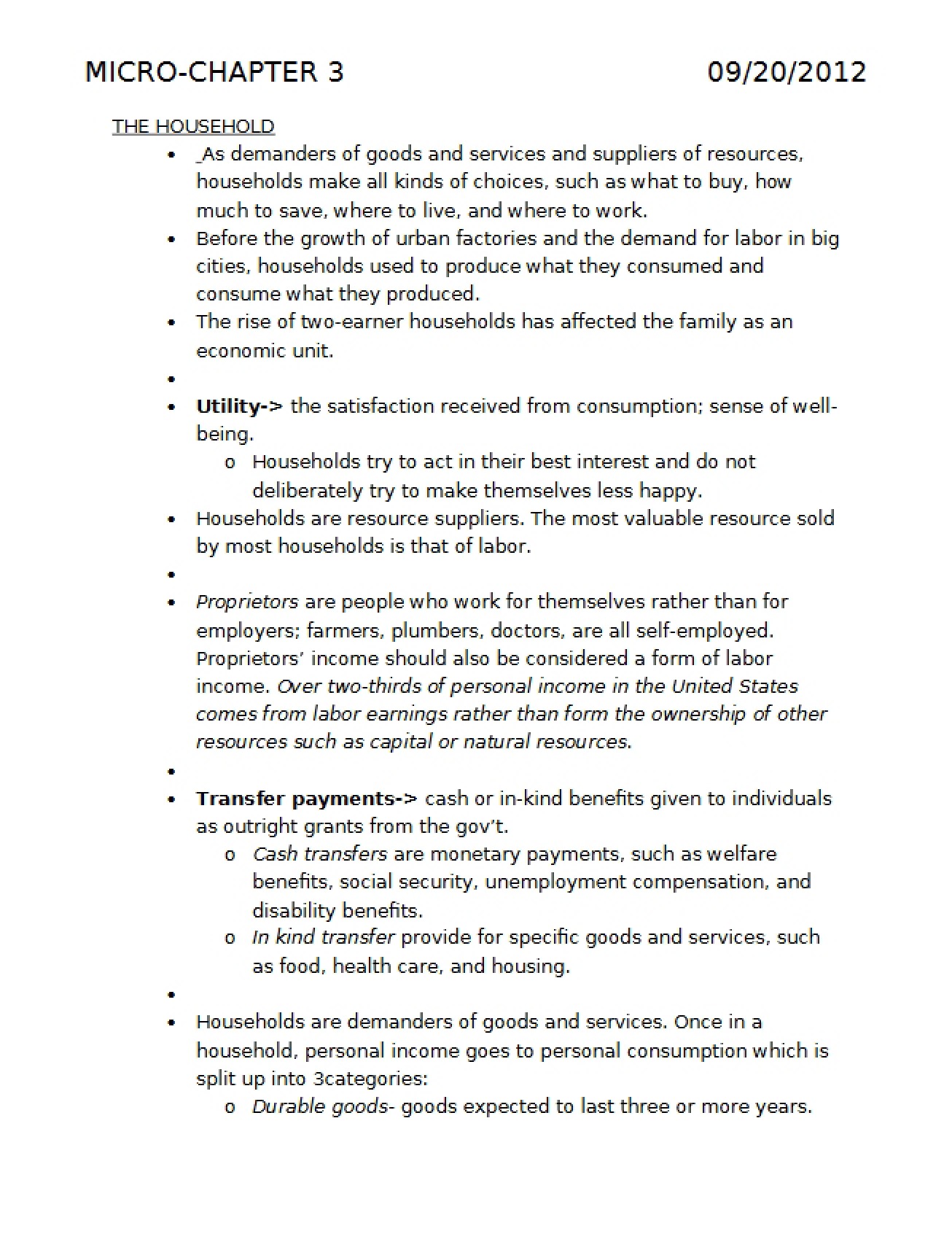 Microeconomics Chapter Three