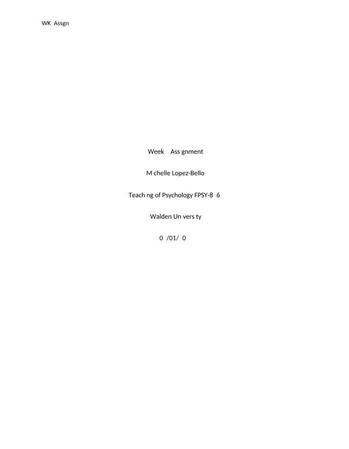 Assignment for Week 3