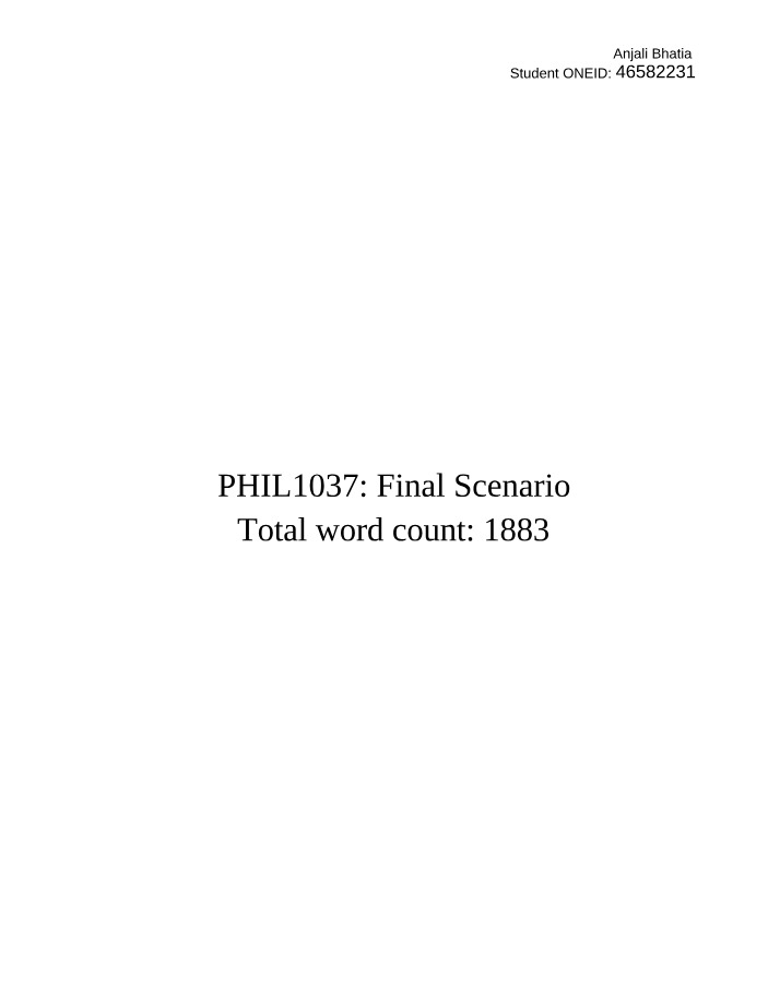 Final Scenario for PHIL1037