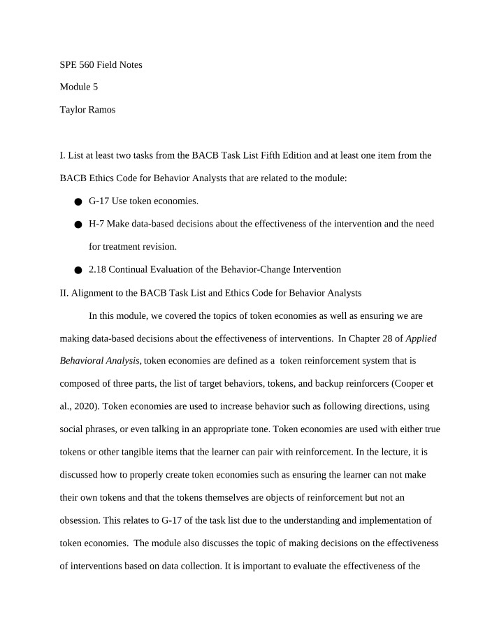SPE 560 Field Notes Module 5 Part 1