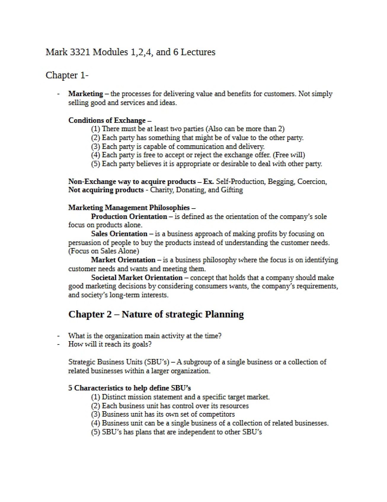 Lectures for Modules 1, 2, 4, & 6