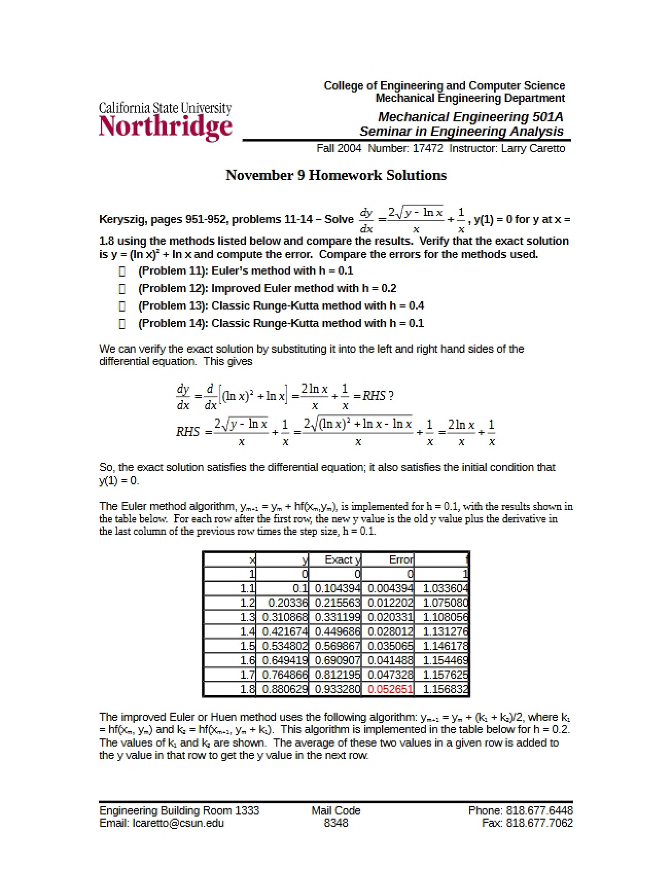 Engineering Analysis Homework Solutions (v6)