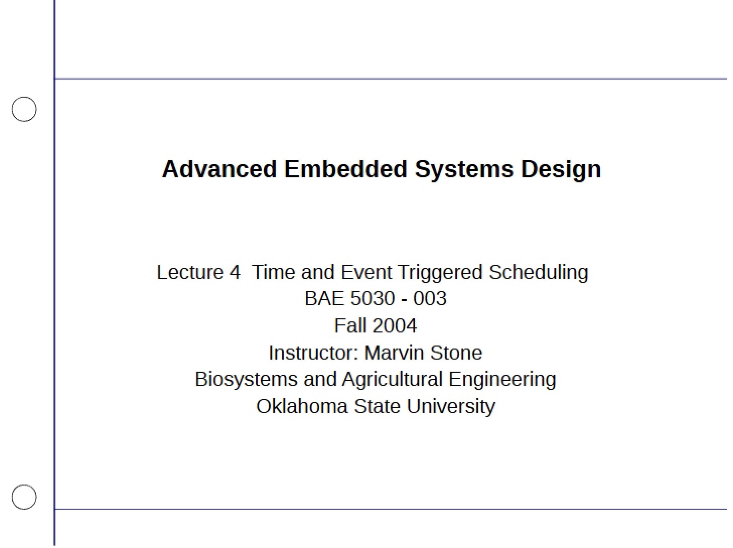 Embedded Systems Design Advanced