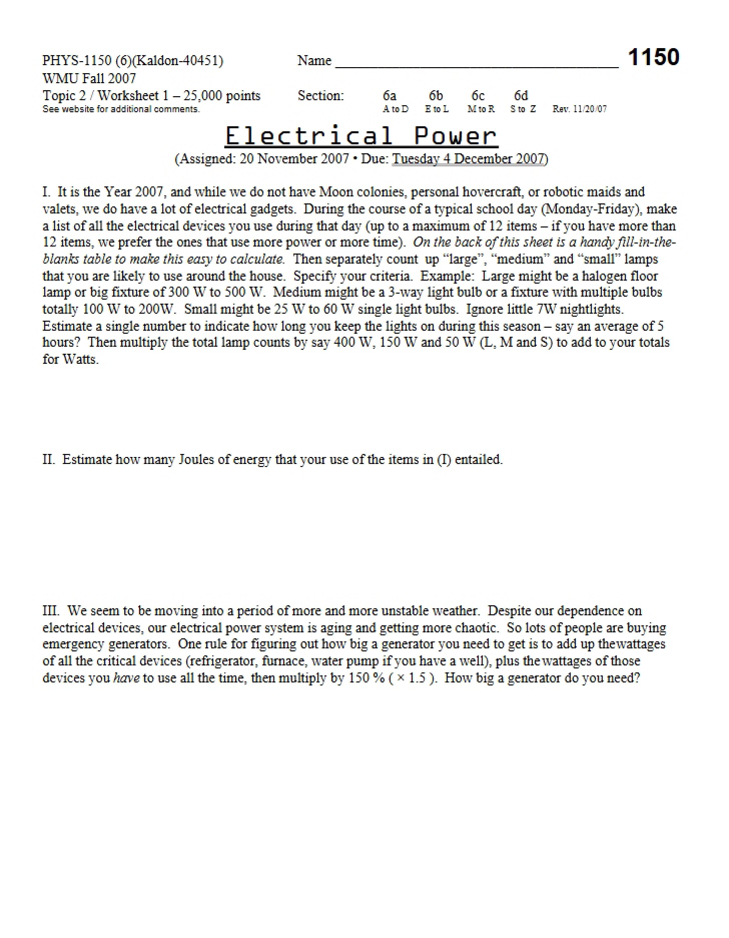 Activity Sheet