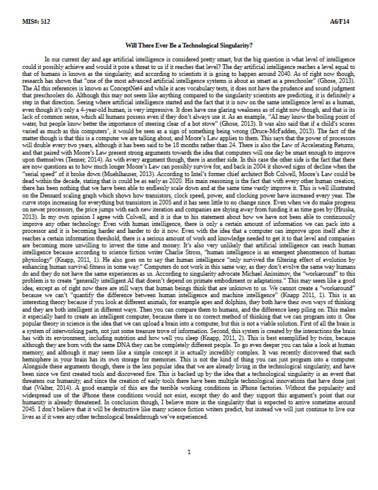 Sixth Assignment for Information Systems
