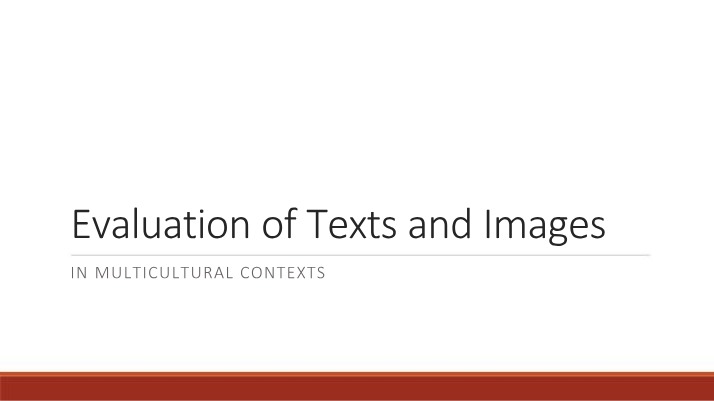 Evaluation of Multicultural Texts and Images